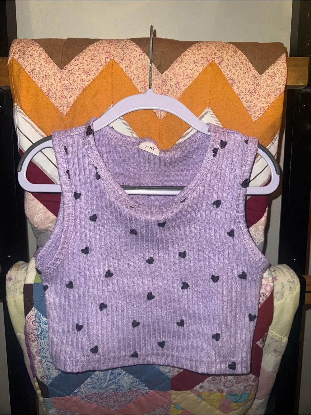Amazon Lilac Cardigan and Sweater Set with Black Heart Print